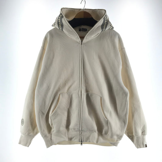 【中古品】【メンズ】 A BATHING APE アベイシングエイプ LINE CAMO QUILTED SHARK RELAXED FIT FZ HOODIE シャークリラックスフィット フルジップ フーディ カラーWHITE SIZE:L　 142-260721-ky-07-fuzh 万代Net店