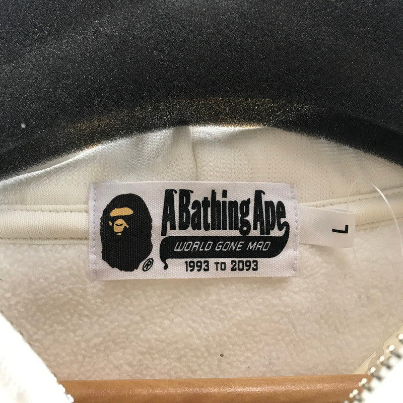 【中古品】【メンズ】 A BATHING APE アベイシングエイプ LINE CAMO QUILTED SHARK RELAXED FIT FZ HOODIE シャークリラックスフィット フルジップ フーディ カラーWHITE SIZE:L　 142-260721-ky-07-fuzh 万代Net店