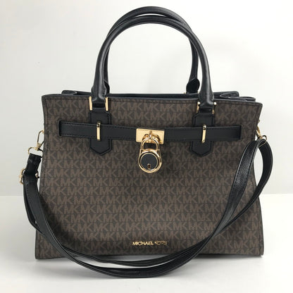 【中古品】【レディース】 MICHAEL KORS マイケルコース 2WAY バッグ カバン MK シグネチャー キーチャーム欠品 180-260724-mh-01-fuzh カラー：ブラウン ブラック 万代Net店