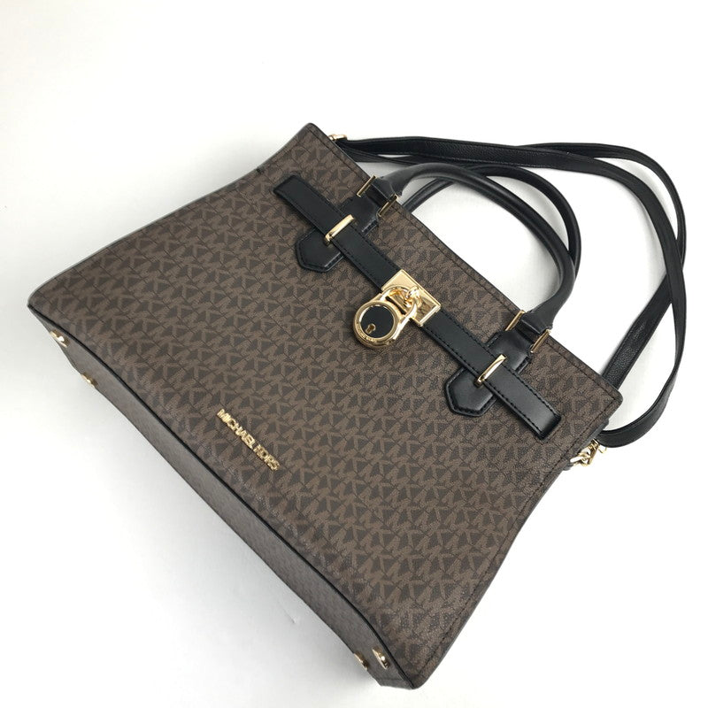 【中古品】【レディース】 MICHAEL KORS マイケルコース 2WAY バッグ カバン MK シグネチャー キーチャーム欠品 180-260724-mh-01-fuzh カラー：ブラウン ブラック 万代Net店