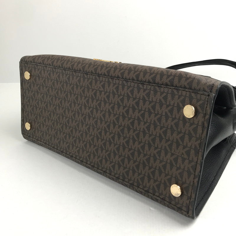 【中古品】【レディース】 MICHAEL KORS マイケルコース 2WAY バッグ カバン MK シグネチャー キーチャーム欠品 180-260724-mh-01-fuzh カラー：ブラウン ブラック 万代Net店
