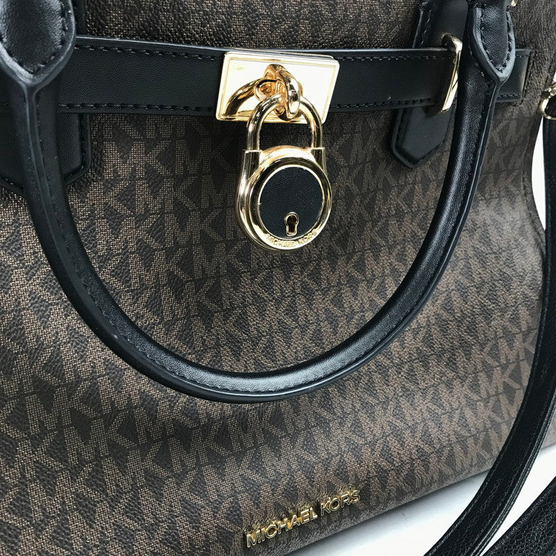 【中古品】【レディース】 MICHAEL KORS マイケルコース 2WAY バッグ カバン MK シグネチャー キーチャーム欠品 180-260724-mh-01-fuzh カラー：ブラウン ブラック 万代Net店