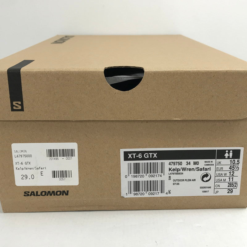 【中古美品】【メンズ】 SALOMON サロモン 479750 XT-6 GORE-TEX KELP ゴアテックス スニーカー シューズ 靴 162-260724-mh-06-fuzh サイズ：29cm カラー：ベージュ 万代Net店