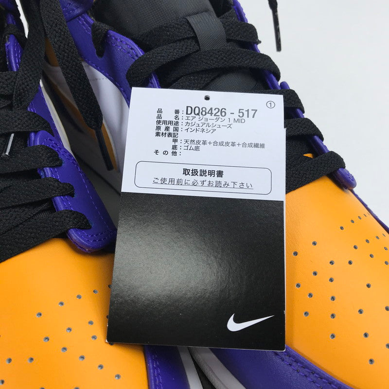 【中古品】【メンズ】 NIKE ナイキ DQ8426-517 AIR JORDAN 1 MID "LAKERS" エアジョーダン1 レイカーズ スニーカー 靴 160-260724-mh-07-fuzh サイズ：29cm カラー：紫・黄・白 万代Net店