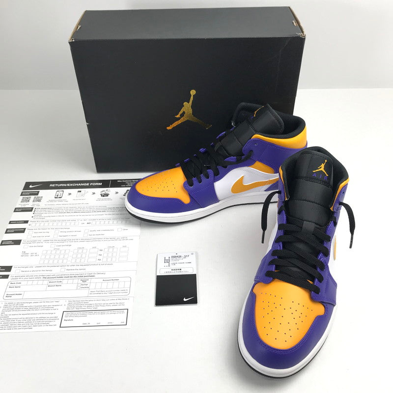 【中古品】【メンズ】 NIKE ナイキ DQ8426-517 AIR JORDAN 1 MID "LAKERS" エアジョーダン1 レイカーズ スニーカー 靴 160-260724-mh-07-fuzh サイズ：29cm カラー：紫・黄・白 万代Net店