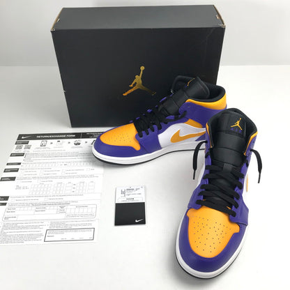 【中古品】【メンズ】 NIKE ナイキ DQ8426-517 AIR JORDAN 1 MID "LAKERS" エアジョーダン1 レイカーズ スニーカー 靴 160-260724-mh-07-fuzh サイズ：29cm カラー：紫・黄・白 万代Net店