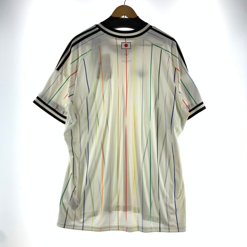 【中古美品】【メンズ/レディース】 ADIDAS アディダス JN1872 JAPAN NATIONAL TEAM 2026 AWAY REPLICA JERSEY 2026年サッカー日本代表アウェイユニフォーム マルチカラーストライプ タグ付 148-260723-ny-03-fuzh サイズ：2XL カラー：オフホワイト 万代Net店