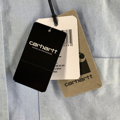 【中古美品】【メンズ】 CARHARTT カーハート I031454 WIP BRAXTON SS SHIRT ブラクストン シャツ タグ付 145-260723-ny-01-fuzh サイズ：XL カラー：ライトブルー 万代Net店