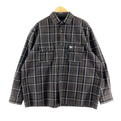【中古品】【メンズ】 NEW ERA ニューエラ 長袖シャツ カラーBROWN.チェック柄 SIZE:XXL BLACK LABEL 142-260724-ky-01-fuzh 万代Net店