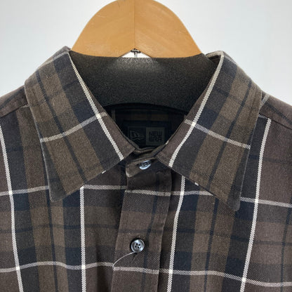 【中古品】【メンズ】 NEW ERA ニューエラ 長袖シャツ カラーBROWN.チェック柄 SIZE:XXL BLACK LABEL 142-260724-ky-01-fuzh 万代Net店