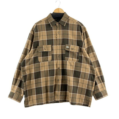 【中古品】【メンズ】 NEW ERA ニューエラ 長袖シャツ カラーBEIGE チェック柄 SIZE:XXL BLACK LABEL 142-260724-ky-02-fuzh 万代Net店