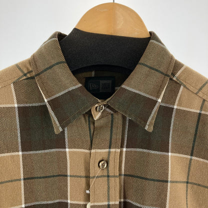 【中古品】【メンズ】 NEW ERA ニューエラ 長袖シャツ カラーBEIGE チェック柄 SIZE:XXL BLACK LABEL 142-260724-ky-02-fuzh 万代Net店