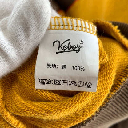 【中古品】【メンズ】 KEBOZ ケボズ BALL SWEAT HOODIE ボール スウェット フーディー 142-260723-ny-08-fuzh サイズ：XL カラー：ブラウン イエロー 万代Net店
