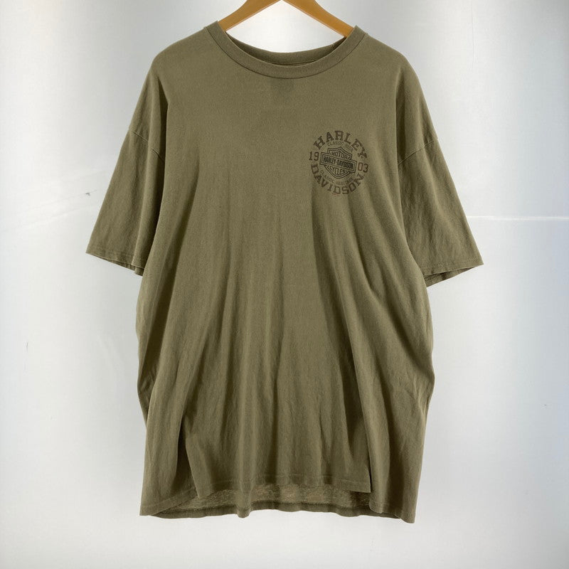 【中古品】【メンズ】 HARLEY－DAVIDSON ハーレーダビッドソン 半袖Tシャツ カラーBEIGE SIZE:XL 145-260724-ky-05-fuzh 万代Net店