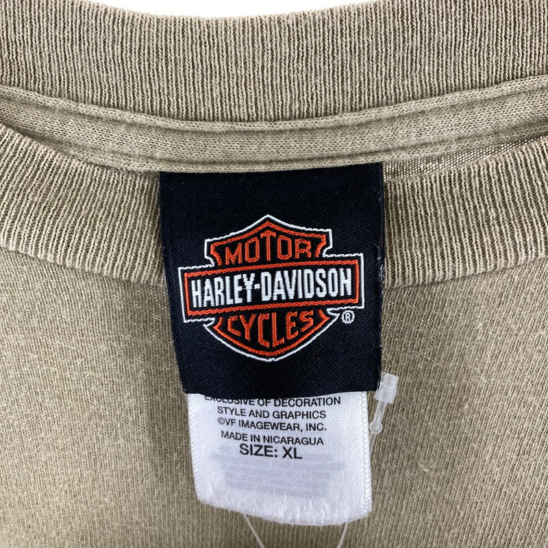 【中古品】【メンズ】 HARLEY－DAVIDSON ハーレーダビッドソン 半袖Tシャツ カラーBEIGE SIZE:XL 145-260724-ky-05-fuzh 万代Net店