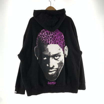【中古品】【メンズ】 SAPEUR サプール PURPLE LEOPARD パープル レオパード HEAD HOODIE ヘッド フーディー 142-260723-ny-11-fuzh サイズ：L カラー：ブラック 万代Net店