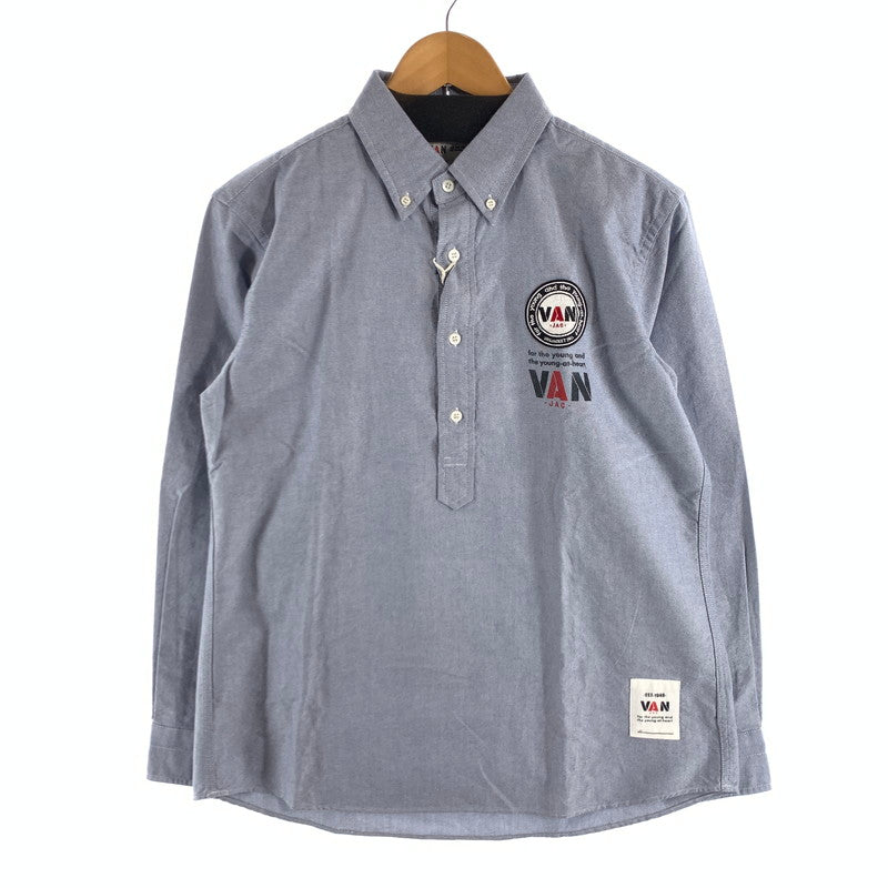 【中古品】【メンズ】 VAN JAC ヴァン 長袖シャツ オックスフォード ハーフボタン トップス ブランド 古着 142-260726-gm-21-fuzh サイズ：L カラー：ブルー 万代Net店