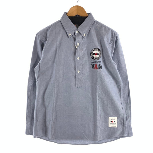 【中古品】【メンズ】 VAN JAC ヴァン 長袖シャツ オックスフォード ハーフボタン トップス ブランド 古着 142-260726-gm-21-fuzh サイズ：L カラー：ブルー 万代Net店