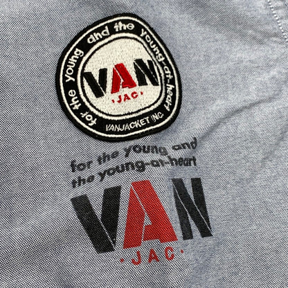 【中古品】【メンズ】 VAN JAC ヴァン 長袖シャツ オックスフォード ハーフボタン トップス ブランド 古着 142-260726-gm-21-fuzh サイズ：L カラー：ブルー 万代Net店