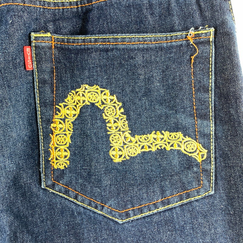 【中古品】【メンズ】 EVISU DENIM PANTS エヴィス デニム パンツ カモメペイント 家紋 ボタンフライ 153-260723-ny-14-fuzh サイズ：W34 カラー：インディゴ 万代Net店