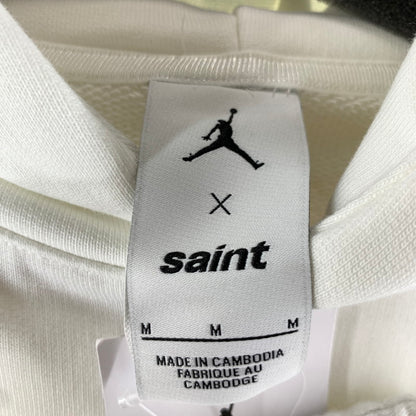 【中古品】【メンズ】 SAINT MICHAEL×JORDAN セントマイケル×ジョーダン FV4718-100 FLEECE L S HOODIE フリースフーディ タグ付き 142-260723-ny-10-fuzh サイズ：M カラー：ホワイト 万代Net店