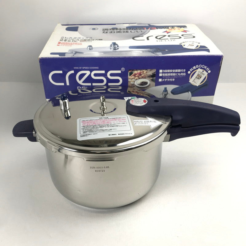 【現状渡し品】 ドウシシャ Cress DELUX クレス・デラックス 3SN-5003 ステンレス3層底圧力鍋 片手5L 101-260724-MO-06-fuz 万代Net店