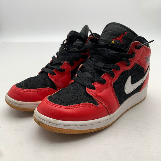 【中古品】【レディース】 NIKE ナイキ DQ8418 AIR JORDAN １ MID SE ′CHRISTMAS' RED.BLACK SIZE:23.0cm 本体のみ ※汚れ・インソールロゴ剥がれあり・使用感有 スニーカー 靴 166-260811-io-58-fuzh カラー：レッドブラック 万代Net店