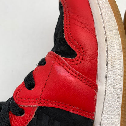 【中古品】【レディース】 NIKE ナイキ DQ8418 AIR JORDAN １ MID SE ′CHRISTMAS' RED.BLACK SIZE:23.0cm 本体のみ ※汚れ・インソールロゴ剥がれあり・使用感有 スニーカー 靴 166-260811-io-58-fuzh カラー：レッドブラック 万代Net店