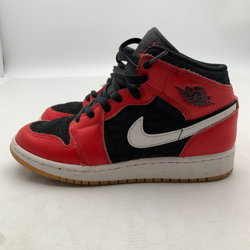 【中古品】【レディース】 NIKE ナイキ DQ8418 AIR JORDAN １ MID SE ′CHRISTMAS' RED.BLACK SIZE:23.0cm 本体のみ ※汚れ・インソールロゴ剥がれあり・使用感有 スニーカー 靴 166-260811-io-58-fuzh カラー：レッドブラック 万代Net店