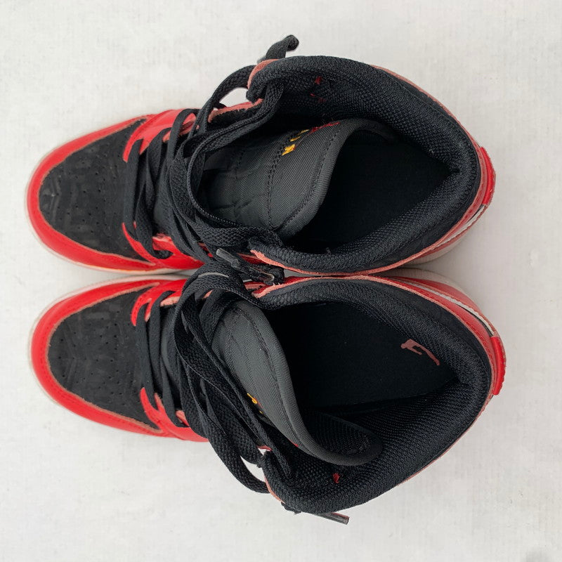 【中古品】【レディース】 NIKE ナイキ DQ8418 AIR JORDAN １ MID SE ′CHRISTMAS' RED.BLACK SIZE:23.0cm 本体のみ ※汚れ・インソールロゴ剥がれあり・使用感有 スニーカー 靴 166-260811-io-58-fuzh カラー：レッドブラック 万代Net店
