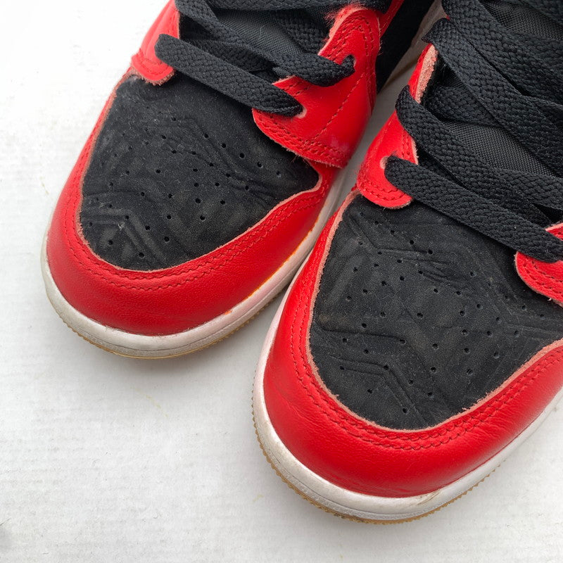 【中古品】【レディース】 NIKE ナイキ DQ8418 AIR JORDAN １ MID SE ′CHRISTMAS' RED.BLACK SIZE:23.0cm 本体のみ ※汚れ・インソールロゴ剥がれあり・使用感有 スニーカー 靴 166-260811-io-58-fuzh カラー：レッドブラック 万代Net店