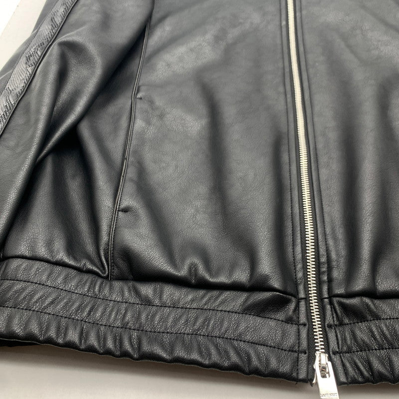 【中古品】【メンズ】 LAST NEST FAKE LEATHER ZIP JACKET ラストネスト フェイクレザージップアップジャケット アウター ブランド 古着 140-260726-gm-38-fuzh サイズ：L カラー：ブラック 万代Net店