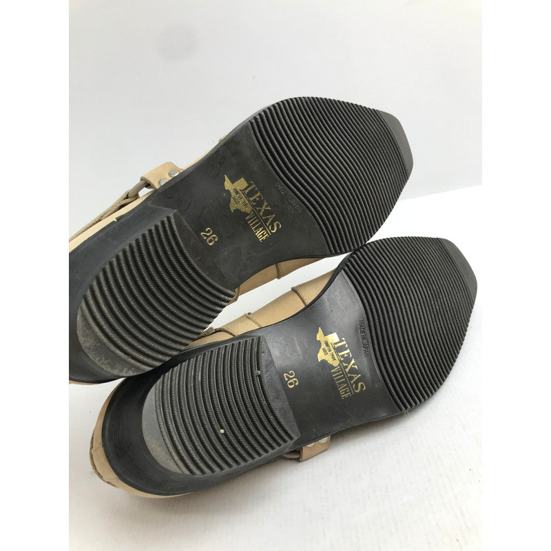 【中古品】【メンズ】 TEXAS VILLAGE テキサスヴィレッジ リング ショート ブーツ 靴 165-260728-mh-07-fuzh サイズ：26cm カラー：ベージュ 万代Net店