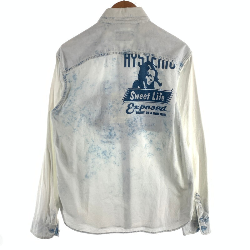 【中古品】【メンズ】 HYSTERIC GLAMOUR ヒステリックグラマー デニム調ダンガリーシャツ 長袖シャツ トップス ブランド 古着 140-260726-gm-26-fuzh サイズ：L カラー：インディゴ 万代Net店