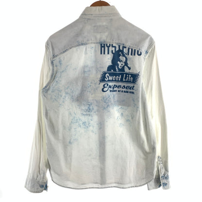 【中古品】【メンズ】 HYSTERIC GLAMOUR ヒステリックグラマー デニム調ダンガリーシャツ 長袖シャツ トップス ブランド 古着 140-260726-gm-26-fuzh サイズ：L カラー：インディゴ 万代Net店