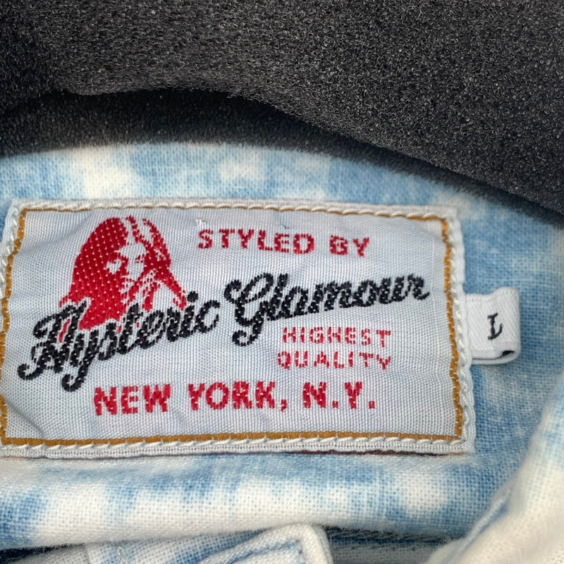 【中古品】【メンズ】 HYSTERIC GLAMOUR ヒステリックグラマー デニム調ダンガリーシャツ 長袖シャツ トップス ブランド 古着 140-260726-gm-26-fuzh サイズ：L カラー：インディゴ 万代Net店