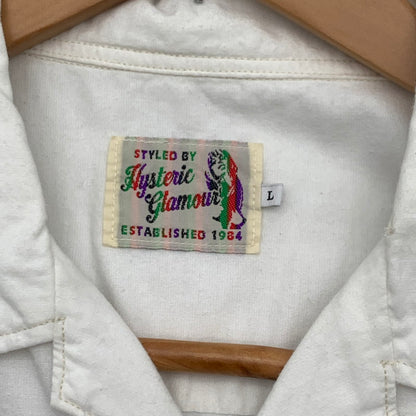 【中古品】【メンズ】 HYSTERIC GLAMOUR 02172AH07 ヒステリックグラマー 半袖シャツ トップス ブランド 古着 140-260726-gm-28-fuzh サイズ：L カラー：ホワイト 万代Net店