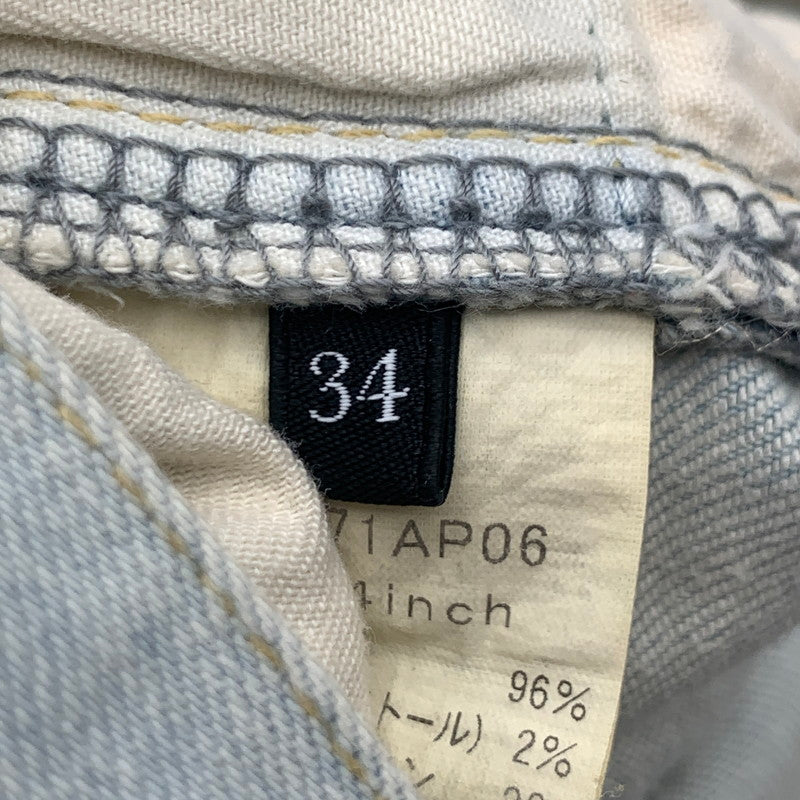 【中古品】【メンズ】 HYSTERIC GLAMOUR 02171AP06 PANTS ヒステリックグラマー デニムパンツ ボトムス ブランド 古着 152-260726-gm-24-fuzh サイズ：W34 カラー：ライトブルー 万代Net店
