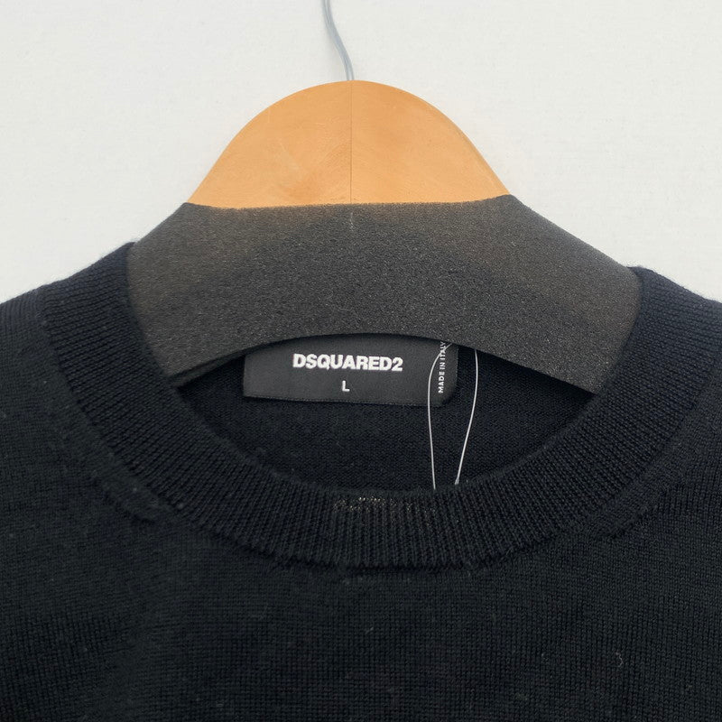 【中古品】【メンズ】 DSQUARED2 S71HA1173 CARTOON PULLOVER ディースクエアード ニット セーター ブランド 古着 141-260726-gm-31-fuzh サイズ：L カラー：ブラック 万代Net店