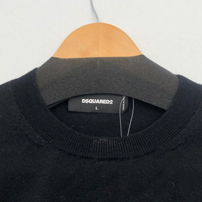 【中古品】【メンズ】 DSQUARED2 S71HA1173 CARTOON PULLOVER ディースクエアード ニット セーター ブランド 古着 141-260726-gm-31-fuzh サイズ：L カラー：ブラック 万代Net店