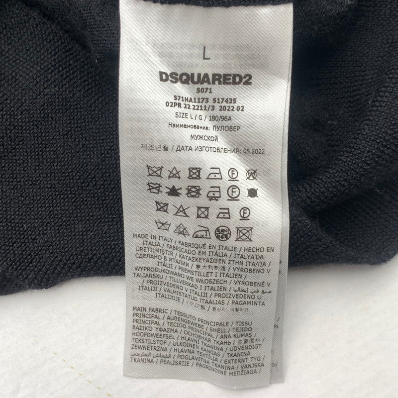 【中古品】【メンズ】 DSQUARED2 S71HA1173 CARTOON PULLOVER ディースクエアード ニット セーター ブランド 古着 141-260726-gm-31-fuzh サイズ：L カラー：ブラック 万代Net店
