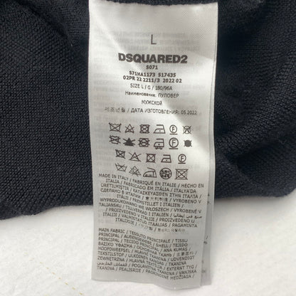 【中古品】【メンズ】 DSQUARED2 S71HA1173 CARTOON PULLOVER ディースクエアード ニット セーター ブランド 古着 141-260726-gm-31-fuzh サイズ：L カラー：ブラック 万代Net店