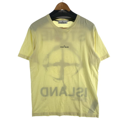 【中古品】【メンズ】 STONE ISLAND 74152NS85 MARBLE THREE SS TEE ストーンアイランド マーブル 半袖Tシャツ カットソー ブランド 古着 141-260726-gm-25-fuzh サイズ：L カラー：イエロー 万代Net店