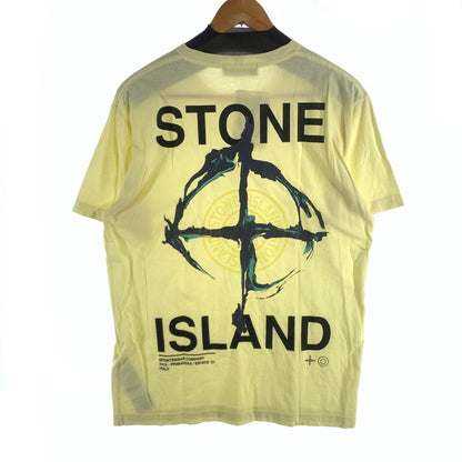 【中古品】【メンズ】 STONE ISLAND 74152NS85 MARBLE THREE SS TEE ストーンアイランド マーブル 半袖Tシャツ カットソー ブランド 古着 141-260726-gm-25-fuzh サイズ：L カラー：イエロー 万代Net店
