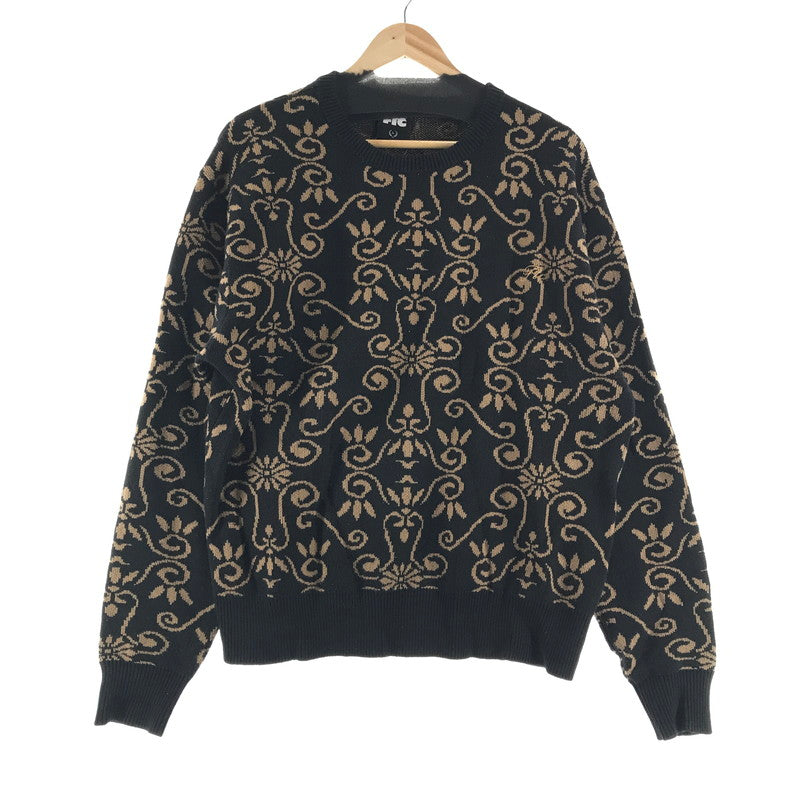 【中古品】【メンズ】 FTC エフティーシー ALLOVER JACQUARD SWEATER 総柄セーター カラーBLACK SIZE:L 142-260727-ky-11-fuzh 万代Net店