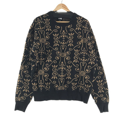 【中古品】【メンズ】 FTC エフティーシー ALLOVER JACQUARD SWEATER 総柄セーター カラーBLACK SIZE:L 142-260727-ky-11-fuzh 万代Net店