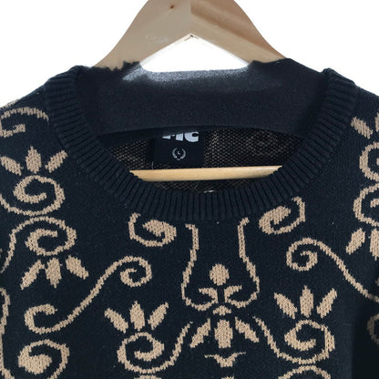 【中古品】【メンズ】 FTC エフティーシー ALLOVER JACQUARD SWEATER 総柄セーター カラーBLACK SIZE:L 142-260727-ky-11-fuzh 万代Net店