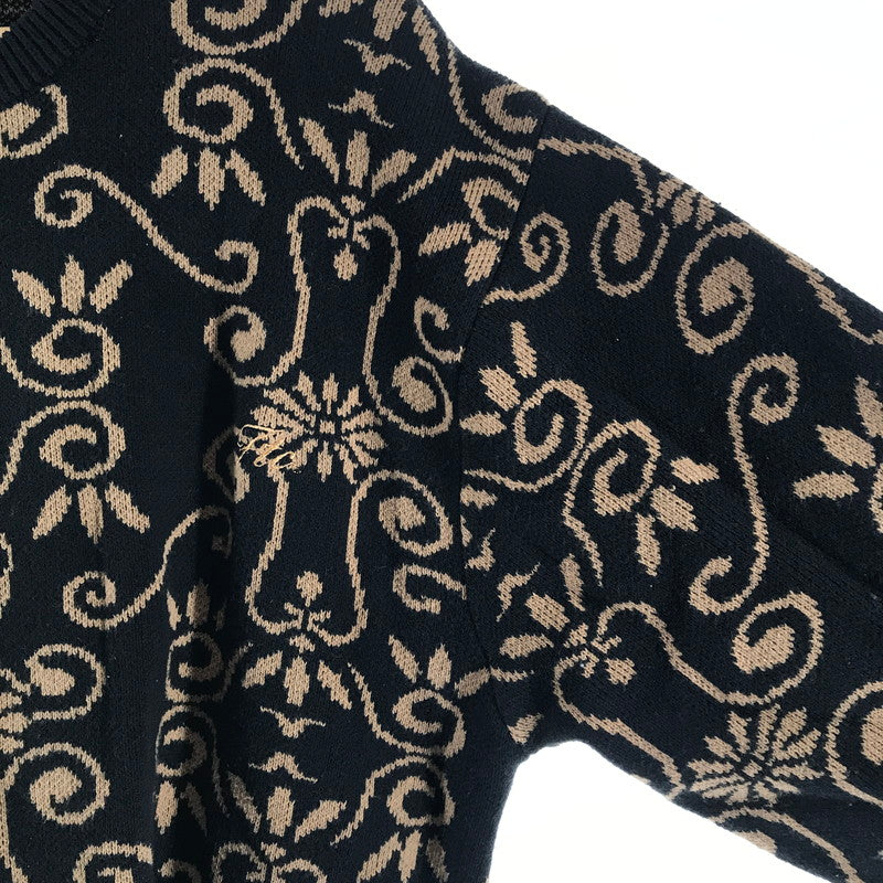 【中古品】【メンズ】 FTC エフティーシー ALLOVER JACQUARD SWEATER 総柄セーター カラーBLACK SIZE:L 142-260727-ky-11-fuzh 万代Net店