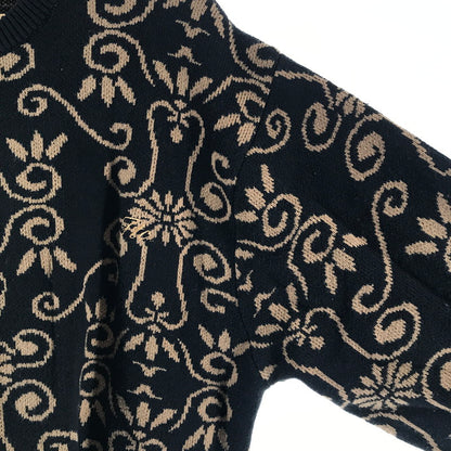 【中古品】【メンズ】 FTC エフティーシー ALLOVER JACQUARD SWEATER 総柄セーター カラーBLACK SIZE:L 142-260727-ky-11-fuzh 万代Net店