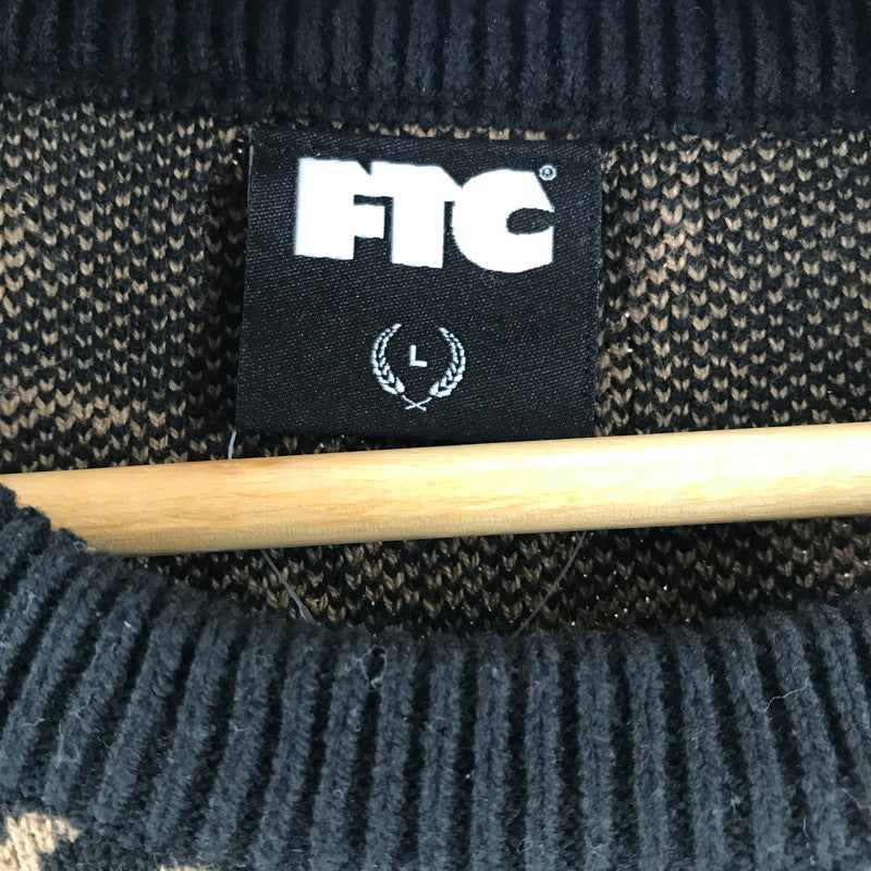 【中古品】【メンズ】 FTC エフティーシー ALLOVER JACQUARD SWEATER 総柄セーター カラーBLACK SIZE:L 142-260727-ky-11-fuzh 万代Net店